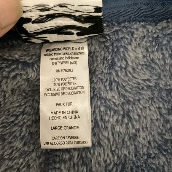 Harry Potter One-Piece Hooded Pajama Blue Large NWT Hogwarts Wizard PJs Lounge - Picture 6 of 10